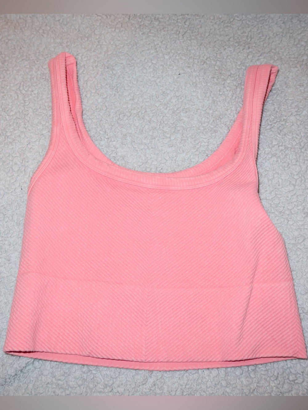 Women's Pink Ribbed Crop Tank Top